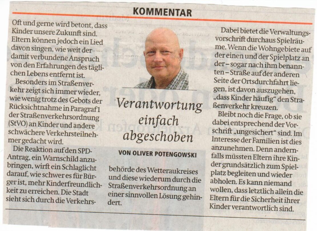 Verantwortung einfach abgeschben