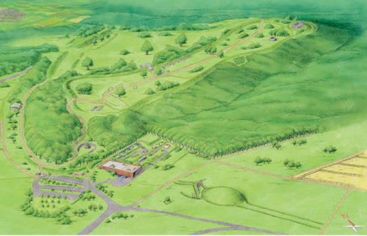 Keltenmuseum Glauberg Landschaft mit Keltenmuseum